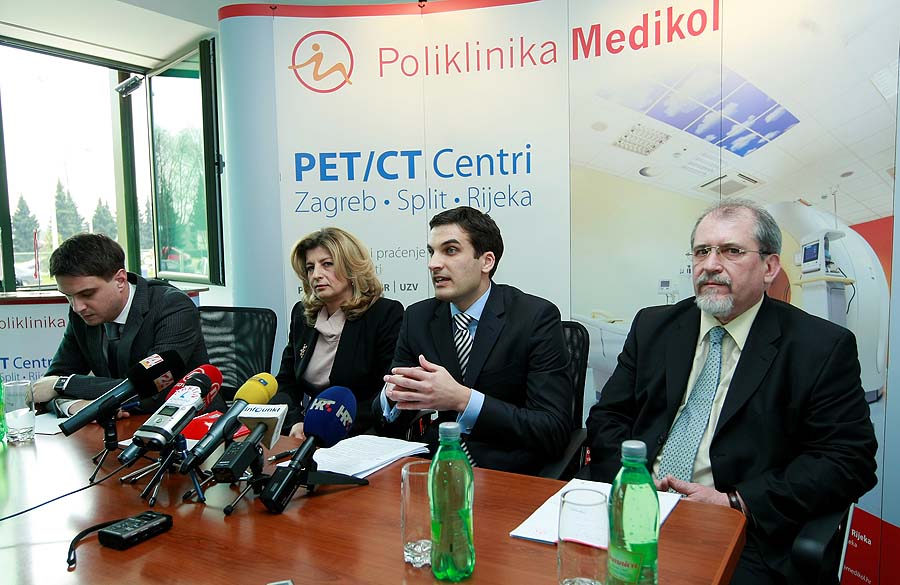 Zagreb, 290311.Medikol, Mandlova bb.Izvanredna konferencija za medije Medikola vezana uz otkrivenu aferu sa radioloskim pretragama.Na fotografiji: Antonia Balenovic, Boris Sruk i Josi Hat.Foto: Ronald Gorsic / CROPIX