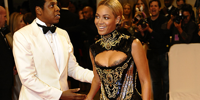 Musician Jay-Z and singer Beyonce attend the 'Alexander McQueen: Savage Beauty' Costume Institute Gala at The Metropolitan Museum of Art on May 2, 2011. AFP PHOTO / TIMOTHY A. CLARY