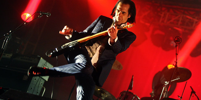 Zagreb, 220611.RSC Jarun.Otok hrvatske mladezi.T-mobile INmusic festival.Drugi dan tradicionalno najveceg glazbenog spektakla u Hrvatskoj koji se odrzava 21. i 22.06. Na slici: Grinderman (Nick Cave).Foto: Neja Markicevic / CROPIX