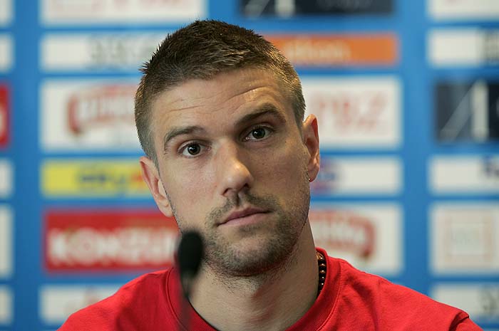 Rovinj, 020609.Presica hrvatske nogometne reprezentacije odrzana u hotelu Park na kojoj su bili Davor Gavran,Zorislav Srevric, Slaven Bilic, Ivan Klasnic i Josip Joe Simunic . Na fotografiji Ivan Klasnic.Foto: Srecko Niketic / CROPIX