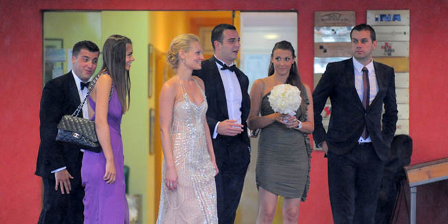 Malina Grahek i Josip Selendic i Davor Bienenfeld i Anna Lena Dekanic / vjencanje Davor Bienenfeld i Anna Lena Dekanic / Golf and Country Club / Zagreb 28.08.2010 / foto: Davor Matota