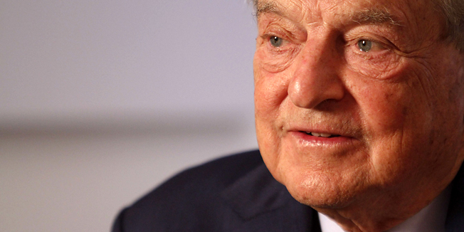 Philanthropist George Soros speaks during an interview with the Associated Press, Tuesday, Sept. 7, 2010, in New York. Soros has announced a 10-year, $100 million grant to Human Rights Watch. (AP Photo/Mary Altaffer)