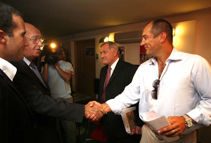 zagreb,290607hrvatski nogometni savez,prije pocetka sastanka,vlatko markovic,zorislav srebric i igor stimacfoto:ranko suvar /CROPIX-CROPIX-