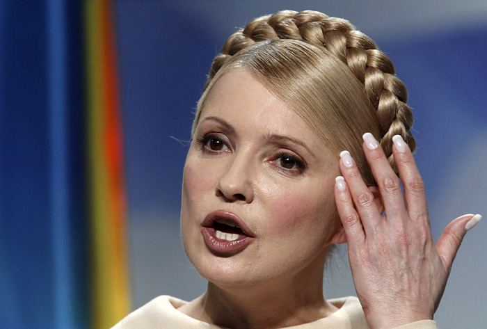 Ukraine's Prime Minister and presidential candidate Yulia Tymoshenko speaks during a news conference in Kiev January 14, 2010. Ukraine will hold a presidential election on January 17, its first since the pro-Western 