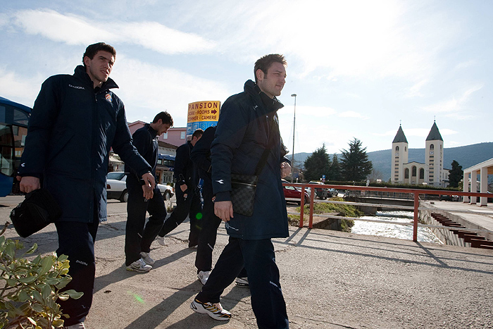 Medjugorje, 190110.Pripreme NK Dinamo u Medjugorju.Trening Dinama.Na fotografiji: Ante Tomic, Robert Kovac.Foto: Branimir Boban / CROPIX