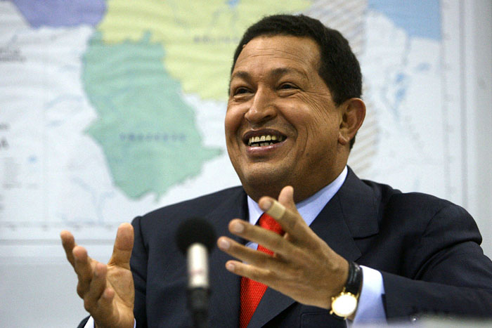 Venezuela's President Hugo Chavez during a news conference at Miraflores Palace in Caracas January 26, 2010. Chavez on Tuesday named Agriculture Minister Elias Jaua as the country's new vice president, following the resignation of Ramon Carrizalez. REUTERS/Miraflores Palace/Handout (VENEZUELA - Tags: POLITICS) QUALITY FROM SOURCE. FOR EDITORIAL USE ONLY. NOT FOR SALE FOR MARKETING OR ADVERTISING CAMPAIGNS