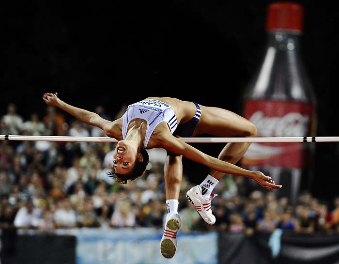Zagreb, 310809.Atletski stadion Mladost.IAAF Grand Prix 2009 Zagreb.Na fotografiji: Blanka Vlasic preskace visinu 205 cm.Foto: Damir Krajac / CROPIX