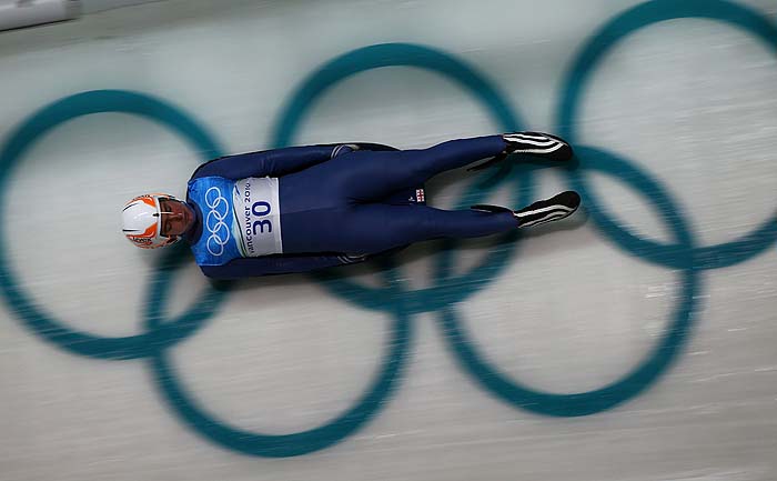 WHISTLER, BC - FEBRUARY 10: Nodar Kumaritashvili of Georgia during the second Men's Single Luge training run at the Whistler Sliding Centre ahead of the Vancouver 2010 Winter Olympics on February 10, 2010 in Whistler, Canada.   Richard Heathcote/Getty Images/AFP== FOR NEWSPAPERS, INTERNET, TELCOS & TELEVISION USE ONLY ==
