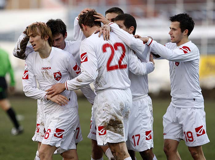 Zagreb, 120310.Stadion Zagreba, Kranjceviceva.20. kolo Prve HNL,Zagreb - Varteks.Na fotografiji: slavlje igraca Zagreba.Foto: Ronald Gorsic / CROPIX