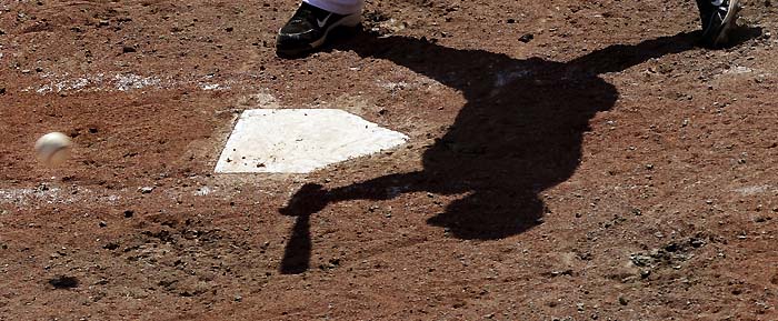 Atlanta Braves' Gregor Blanco hits during the eighth inning of a spring training baseball game against the Detroit Tigers Friday, March 26, 2010 in Kissimmee, Fla. (AP Photo/Charlie Riedel)