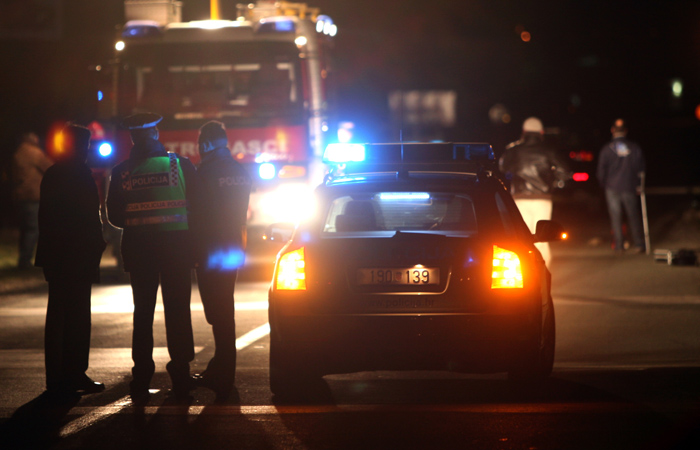 Jastrebarko 210310.U 00 50 sati na DC-310 kod mjesta Cabdin prilazna cesta AC-A1 dogodila se prometna nesreca u kojoj je naletio osobni automobil na pjesaka koji je smrtno stradao.Na slici ocevid u tijeku povodom smrtno stradalog pjesaka.Foto: Danijel Soldo / CROPIX