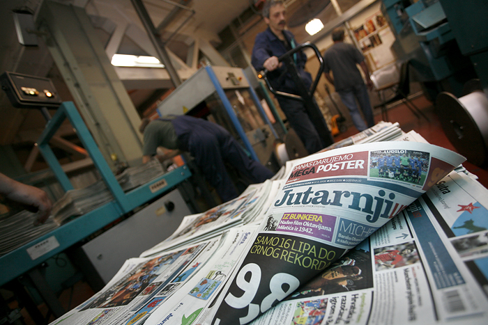 Zagreb, 090608.Ilustrativne fotografije rotacije Jutarnjeg lista.Hrvatska tiskara, Slavonska avenija.Foto: Biljana Gaurina / CROPIX