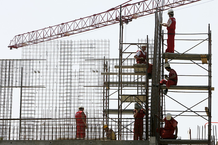 Osijek, 260509.Gradjevinski radnici osjecke gradjevinske firme 
