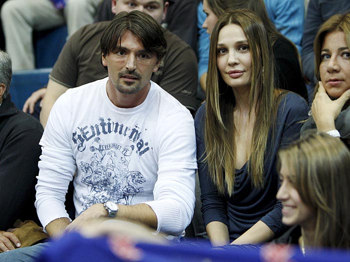 Zagreb, 211009.KC Drazen Petrovic.Utakmica Prvog kola kosarkaske Eurolige,Cibona - Montepaschi Siena.Na slici: Goran Ivanisevic sa suprugom Tanjom Dragovic.Foto: Ronald Gorsic / CROPIX