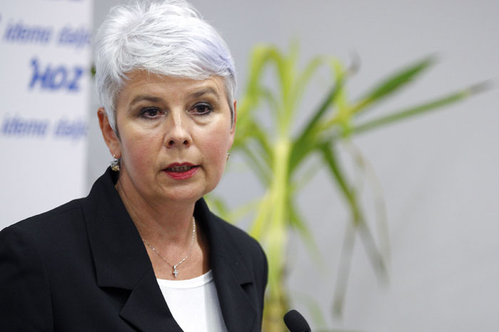 Zagreb, 250909.Trg Zrtava fasizma.Sjednica predsjednistva HDZ-a i press konferencija premijerke Jadranke Kosor. Na slici: Jandranka Kosor.Foto: Goran Mehkek / CROPIX