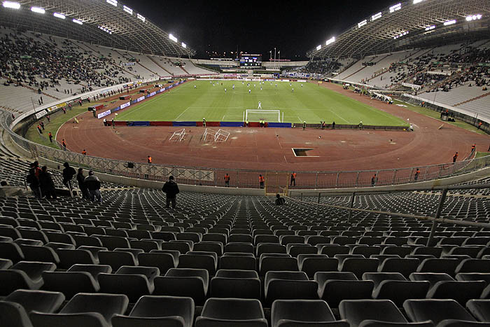 Split, 311009.Stadion Poljud.Derbi utakmica 13.Kolo T-com 1. HNL izmedju NK Hajduk - NK Dinamo.Na fotografiji: gotovo prazna sjeverna tribina zbog bojkota Torcide.Foto: Jakov Prkic / CROPIX