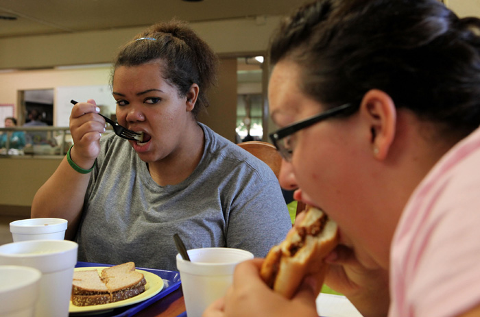 REEDLEY, CA - OCTOBER 19: Seventeen year-old Marissa Hamilton watches a friend eat during a meal at Wellspring Academy October 19, 2009 in Reedley, California. Struggling with her weight, seventeen year-old Marissa Hamilton enrolled at the Wellspring Academy, a special school that helps teens and college level students lose weight along with academic courses. When Marissa first started her semester at Wellspring she weighed in at 340 pounds and has since dropped over 40 pounds of weight in the first two months of the program. According to the Centers for Disease Control and Prevention, 16 percent of children in the US ages 6-19 years are overweight or obese, three times the amount since 1980.   Justin Sullivan/Getty Images/AFP