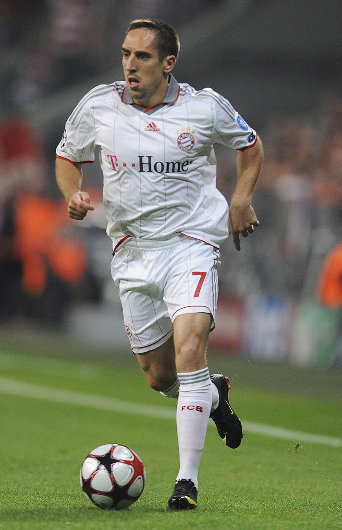 FILES - Picture taken on September 30, 2009 shows Bayern Munich's French midfielder Franck Ribery running with the ball during the UEFA Champions League group A football match FC Bayern Munich vs Juventus Turin in the southern German city of Munich. Bayern Munich's head coach Louis van Gaal announced on December 14, 2009 that Ribery will be back for the 17th Bundesliga matchday on December 19, 2009, after a two hand a half months break caused by an injury. AFP PHOTO / JOHN MACDOUGALL