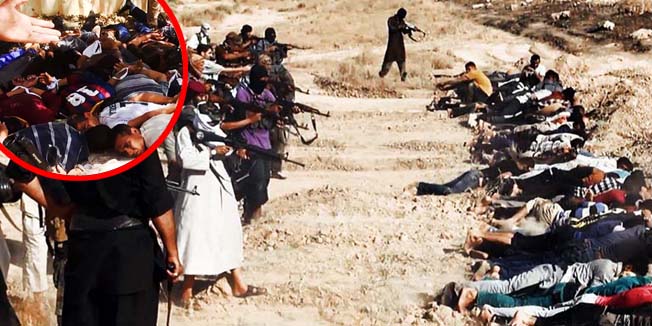 An image uploaded on June 14, 2014 on the jihadist website Welayat Salahuddin allegedly shows militants of the Islamic State of Iraq and the Levant (ISIL) executing dozens of captured Iraqi security forces members at an unknown location in the Salaheddin province. A major offensive spearheaded by ISIL but also involving supporters of executed dictator Saddam Hussein has overrun all of one province and chunks of three others since it was launched on June 9. AFP PHOTO / HO / WELAYAT SALAHUDDIN=== RESTRICTED TO EDITORIAL USE - MANDATORY CREDIT 