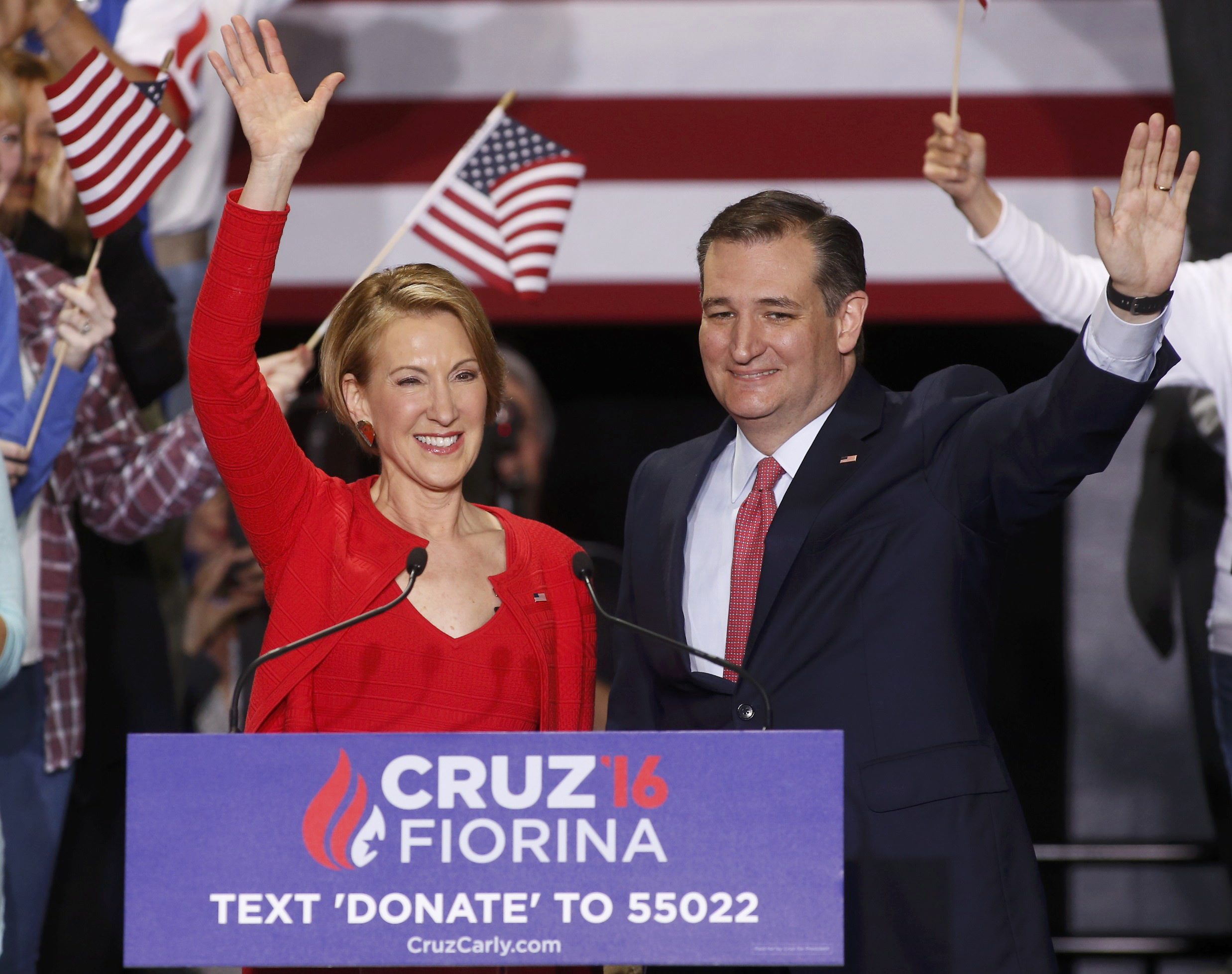 Carly Fiorina i Ted Cruz nakon objave kandidature u Indianapolisu