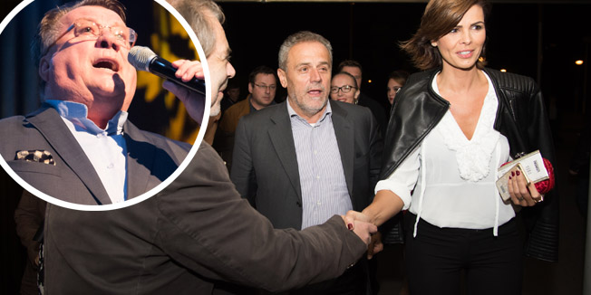 Zagreb, 021015.KD Lisinski, Trg Stjepana Radica 4.Prvi samostalni koncert Halida Beslica u Lisinskom.Na fotografiji:Drazen Siriscevic, Milan Bandic i Anica Martinovic.Foto: Livio Andrijic / CROPIX