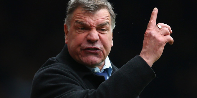 LONDON, ENGLAND - MAY 02:  Sam Allardyce, manager of West Ham United gestures during the Barclays Premier League match between West Ham United and Burnley at the Boleyn Ground on May 2, 2015 in London, England.  (Photo by Paul Gilham/Getty Images)