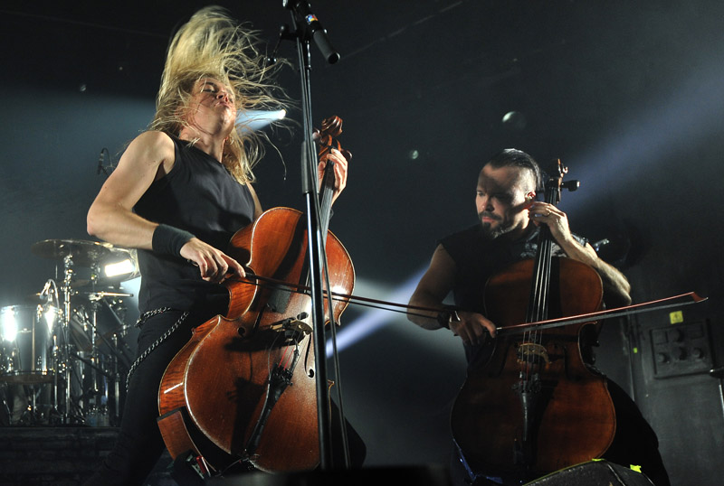 Zagreb,151015.Tvornica kulture, Subiceva 2.Nastup Finske metal grupe pod nazivom Apocalyptica, globalno prepoznatljivi po violoncelima.Na fotografiji: Apocalyptica.Foto: Damir Krajac / CROPIX                                                                                                                                                   