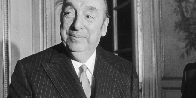 Chilean poet and ambassador to France Pablo Neruda (1904 - 1973, left) with French publisher, Lucien Seve,  who has published three new books on the situation in Chile, 13th October 1972. (Photo by Keystone/Hulton Archive/Getty Images)
