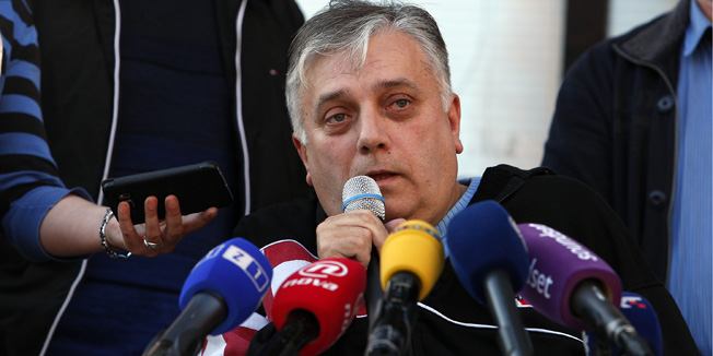 Zagreb, 121115.Ministarstvo branitelja.U satoru branitelja u Savskoj Gjuro Glogoski odrzao je konferenciju za medije na kojoj se osvrnuo na jutrosnji sukob s ministrom Predragom Maticem .Foto: Davor Pongracic / CROPIX