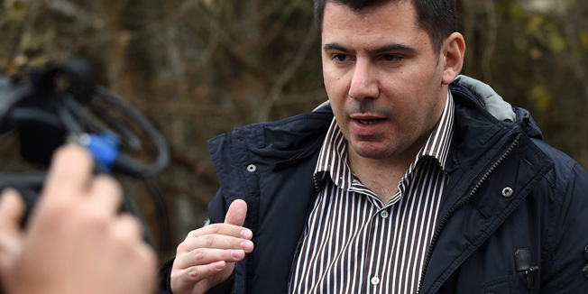 Plitvicka Jezera, 151115.Drugi dan sastanka saborskih zastupnika Mosta te clanova nacionalnog vijeca te stranke u Plitvica Selu nedaleko Plitvickih Jezera. Izjavu je dao Ivan Kovacic, gradonacelnik Omisa.Na fotografiji: Nikola Grmoja.Foto: Robert Fajt / CROPIX