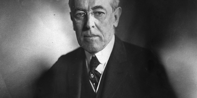 circa 1916:  The 28th President of the United States Woodrow Wilson (1856 - 1924).  (Photo by Tony Essex/Hulton Archive/Getty Images)