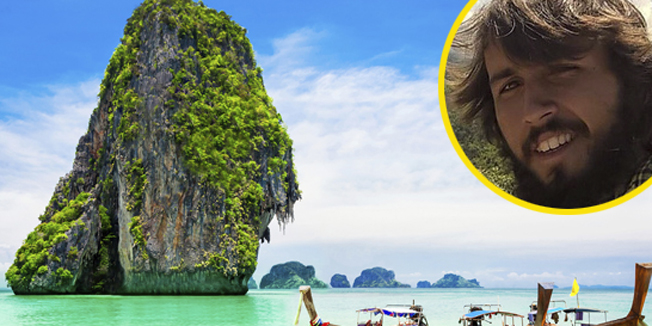 Beaty limestone rock in the ocean