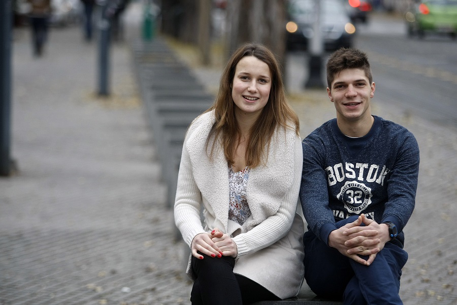 Zagreb, 091215.Cibona, Savska.Stipendisti Rotary kluba, Armin Abazi i Mihaela Serf.Foto: Ranko Suvar / CROPIX