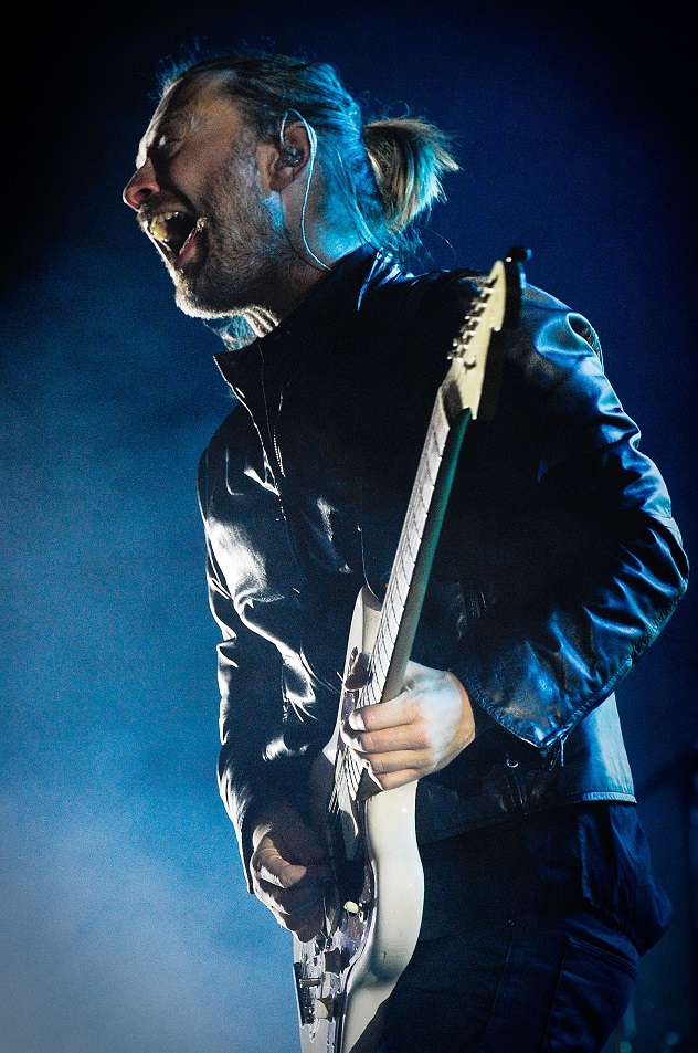 (FILES) Thom Yorke, lead singer of the British band Radiohead, performs at the Optimus Alive music festival at Alges, in this July 15, 2012, file photo in Lisbon. Art-house rockers Radiohead offered a Christmas surprise on December 25, 2015-- a new song, initially intended for the latest James Bond film. The British band, which has not released an album since 2011 amid persistent speculation about new recordings, said it had been asked to write the theme for 
