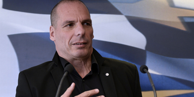 Greek Finance Minister Yianis Varoufakis briefs the media after his meeting with Swiss Deputy Minister for International Financial Affairs Jacques de Watteville in Athens on April 28, 2015. Greek Prime Minister Alexis Tsipras shook up the team handling crucial talks with its creditors after relations between his embattled finance minister and the EU hit a new low. Greece has been trying to negotiate a deal that would unlock 7.2 billion euros ($7.8 billion) in remaining EU-IMF bailout money that the debt-ridden country needs to avoid default and a possible exit from the euro. AFP PHOTO/ Louisa Gouliamaki