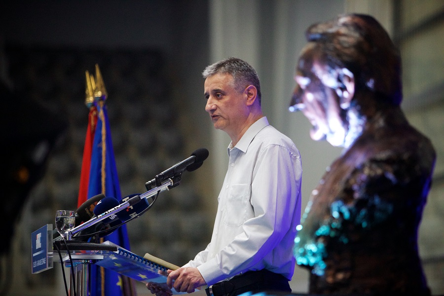 Osijek, 220715.Predsjednik HDZ-a Tomislav Karamarko sudjelovao je na Klauzuri stranke za IV. izbornu jedinicu.Klauzura je odrzana u dvorani Gradski vrt.Na fotografiji: Tomislav Karamarko odrzao je govor u dvorani Gradski vrt.Foto: Vlado Kos / Cropix