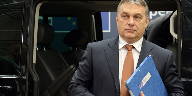 Hungary's Prime minister Viktor Orban arrives for an European Council summit on March 19, 2015 at the Council of the European Union (EU) Justus Lipsius building in Brussels. European leaders meet for a two-day summit likely to be dominated by Greece's cash crunch and the question of whether to extend sanctions against Russia over the crisis in Ukraine. AFP PHOTO / THIERRY CHARLIER