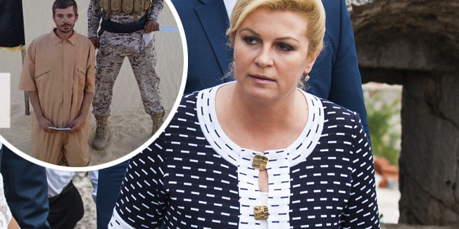 Knin, 130715.Predsjednica RH Kolinda Grabar Kitarovic sa gradonacelnicom Knina Josipom Rimac obisla je kninsku tvrdjavu , gradiliste muzeja Oluja i odrzala sastanak sa braniteljima.Na fotografiji: predsjednica Kolinda Grabar Kitarovic i Josipa Rimac u obilasku tvrdjave.Foto: Niksa Stipanicev / CROPIX
