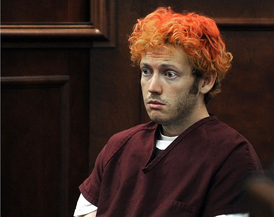 (FILES): This July 23, 2012 file photo shows James Holmes appearing in court at the Arapahoe County Justice Center  in Centennial, Colorado.  The US jury deciding the fate of James Holmes, who gunned down 12 people at a 