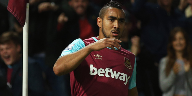 LONDON, ENGLAND - SEPTEMBER 14:  Dimitri Payet of West Ham United celebrates scoring the opening goal during the Barclays Premier League match between West Ham United and Newcastle United at the Boleyn Ground on September 14, 2015 in London, United Kingdom.  (Photo by Ian Walton/Getty Images)