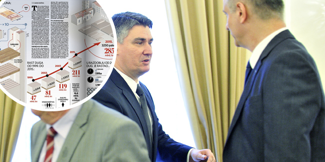 Zagreb, 270715.Predsjednik Vlade Republike Hrvatske Zoran Milanovic sastao se s predsjednicima klubova parlamentarnih stranaka kako bi se raspravile i razmotrile novonastale okolnosti vezane uz provedbu Sporazuma o arbitrazi izmedju hrvatske i slovenske Vlade.Na fotografiji: Zoran Milanovic i Tomislav Karamarko.Foto: Boris Kovacev / CROPIX