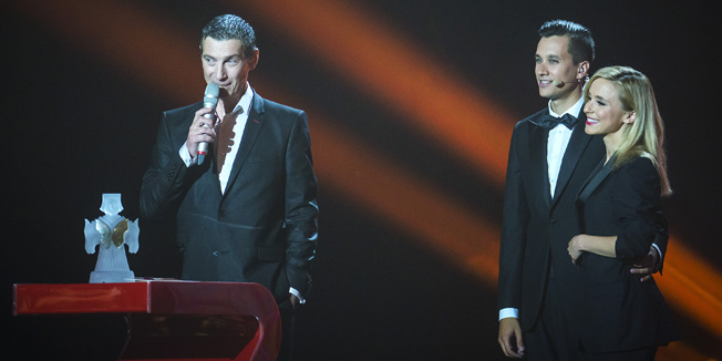 Zagreb, 270614.U Hypo centru odrzana je 21. dodjela diskografske nagrade Porin.Na fotografiji: Massimo Savic dobio je nagradu za najbolju musku vokalnu izvedbu.Foto: Neja Markicevic / CROPIX