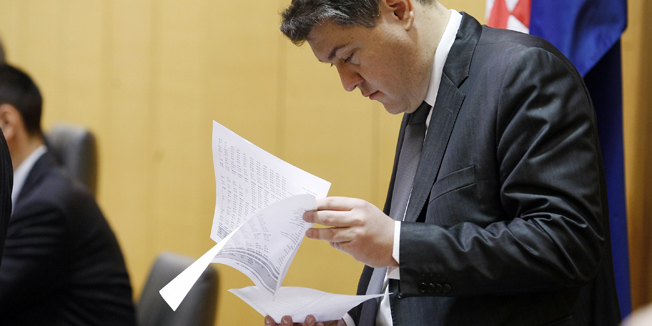 Zagreb, 271114.Sabor, Markov trg.U Saboru RH jutros je zapocela redovna sjednica Sabora na kojoj su bili i  predsjednik Vlade Zoran Milanovic, te ministar financija Boris Lalovac.Na fotografiji: Boris Lalovac.Foto: Tomislav Kristo / CROPIX