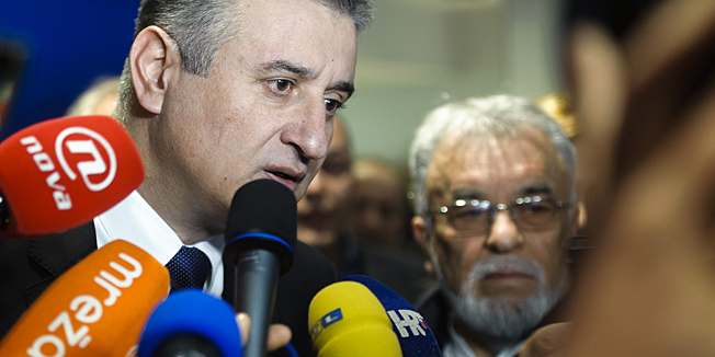 Split, 170115.Proslava 25 godina osnivanja  ogranaka Hrvatske demokratske zajednice u Gradu Splitu u hotelu Atrium . Na fotografiji: predsjednik HDZ-a Tomislav Karamarko.Foto: Tom Dubravec / CROPIX