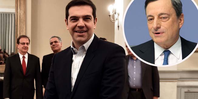 TOPSHOTSSyriza's leader Alexis Tsipras poses for a photograph as he is sworn in as Greek Prime Minister at the Presidential Palace in Athens on January 26, 2015. Tsipras' party took more than 36 percent of the vote in Sunday's general election, becoming the first elected movement in Europe openly opposed to austerity. AFP PHOTO / ARIS MESSINIS