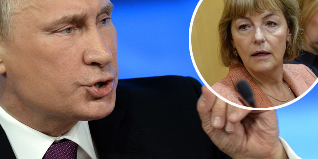 (FILES) This December 18, 2014 file photo shows Russian President Vladimir Putin as he speaks during his annual press conference in Moscow. A Pentagon study from 2008 claimed that Russian President Vladimir Putin has Asperger's syndrome, giving him a need to exert 