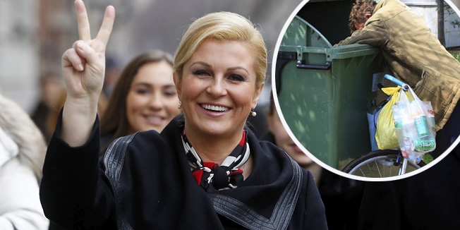Zagreb, 110115.Bauerova 21.Predsjednicka kandidatkinja Kolinda Grabar Kitarovic glasovala u drugom krugu predsjednickih izbora.Foto: Damjan Tadic / CROPIX