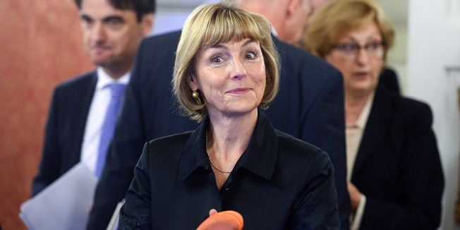 Zagreb, 131114. Markov trg.Banski dvori.Na redovitoj sjednici Vlade raspravljalo se o proracunu za iducu godinu.Na fotografiji: Vesna Pusic.Foto: Goran Mehkek / CROPIX