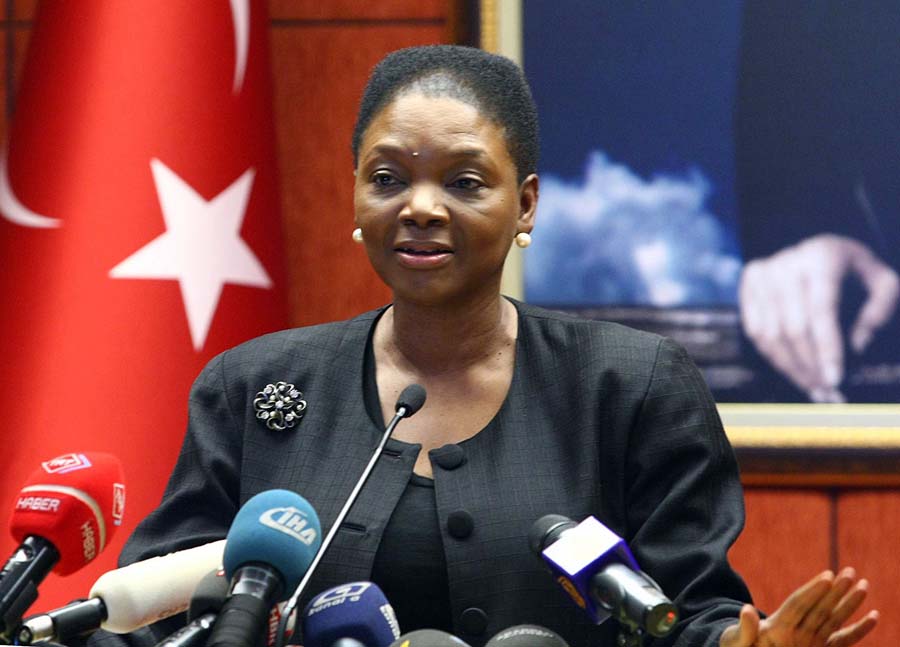 UN humanitarian chief Valerie Amos speaks to reporters on March 9, 2012 in Ankara. Amos said that the Syrian government had agreed a 