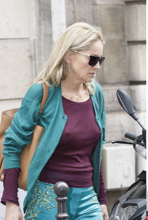 Sharon Stone during shopping in Paris, FRANCE-04/07/2013./BLET_1812.02/Credit:BLET/CAU/SIPA/1307041830 *** Local Caption *** 00660923